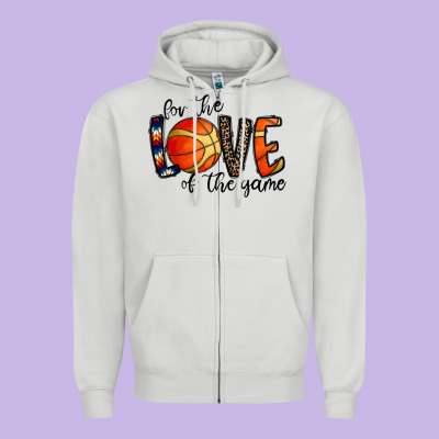 For The Love Of The Game Basketball Zipper Hoodie Designed By Cowhidedigitalart
