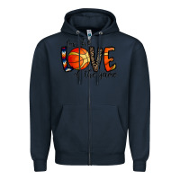 Navy for the love of the game basketball Zipper Hoodie - CowhideDigitalArt