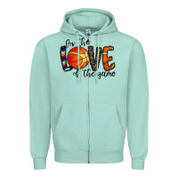 Seafoam for the love of the game basketball Zipper Hoodie - CowhideDigitalArt