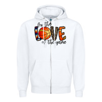 White for the love of the game basketball Zipper Hoodie - CowhideDigitalArt