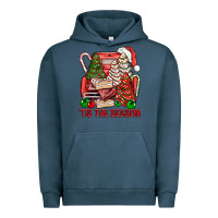 Pigment Midnight Navy Tis The Season Christmas Cakes Truck Urban Hoodie - BundleAndBundleShop