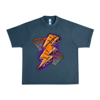 Midnight Navy basketball lightning bolt Urban Heavy Tee - Zillion Design Studio