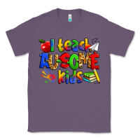 Lavender i teach ausome kids autism teacher Classic Tee - Zillion Design Studio
