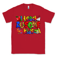 Red i teach ausome kids autism teacher Classic Tee - Zillion Design Studio