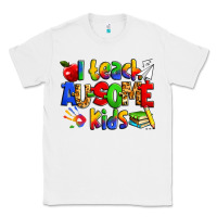 White i teach ausome kids autism teacher Classic Tee - Zillion Design Studio
