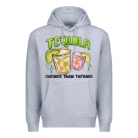 Heather Grey tequila cheaper than therapy Premium Hoodie - MaliasSmallBusiness