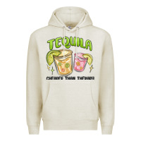 Oatmeal Heather tequila cheaper than therapy Premium Hoodie - MaliasSmallBusiness