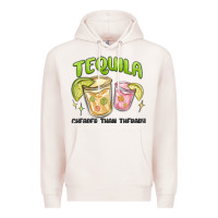 Pale Pink tequila cheaper than therapy Premium Hoodie - MaliasSmallBusiness