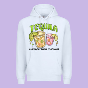 Tequila Cheaper Than Therapy Premium Hoodie Designed By Maliassmallbusiness