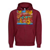 Burgundy american flag firefighter wife Zipper Hoodie - HRA Design Shop