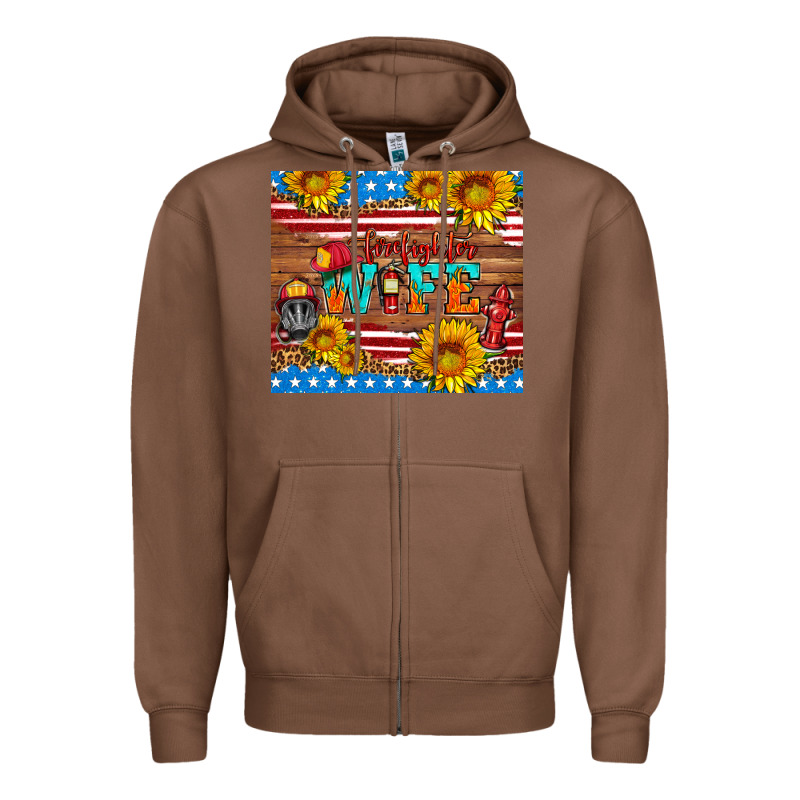 American Flag Firefighter Wife Zipper Hoodie by HRA Design Shop | Teevron