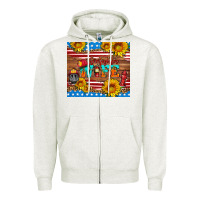 Oatmeal Heather american flag firefighter wife Zipper Hoodie - HRA Design Shop