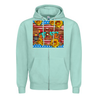 Seafoam american flag firefighter wife Zipper Hoodie - HRA Design Shop