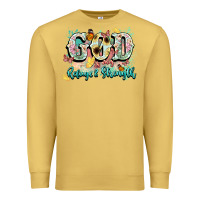 Antique Gold god is my refugee and strength Premium Sweatshirt - NancyCooperArtShop