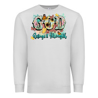 Dove Grey god is my refugee and strength Premium Sweatshirt - NancyCooperArtShop