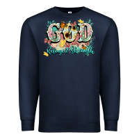 Navy god is my refugee and strength Premium Sweatshirt - NancyCooperArtShop