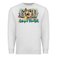 Oatmeal Heather god is my refugee and strength Premium Sweatshirt - NancyCooperArtShop