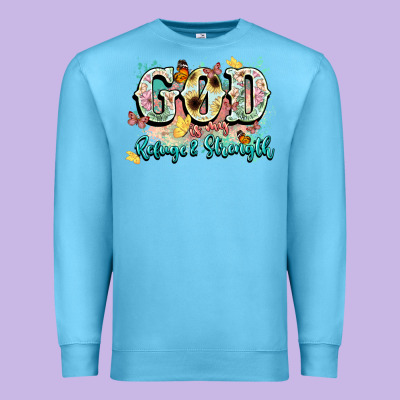 God Is My Refugee And Strength Premium Sweatshirt Designed By Nancycooperartshop