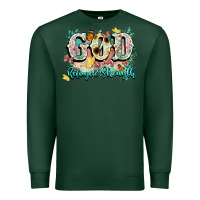 Sports Green god is my refugee and strength Premium Sweatshirt - NancyCooperArtShop