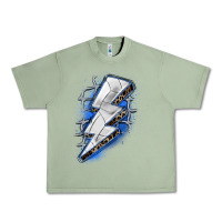Oil Green volleyball lightning bolt Urban Heavy Tee - Zillion Design Studio