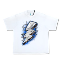 White volleyball lightning bolt Urban Heavy Tee - Zillion Design Studio