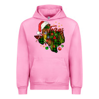 Fuchsia Pink Christmas Western Texas Map Urban Hoodie - BundleAndBundleShop