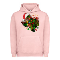 Pigment Salmon Christmas Western Texas Map Urban Hoodie - BundleAndBundleShop