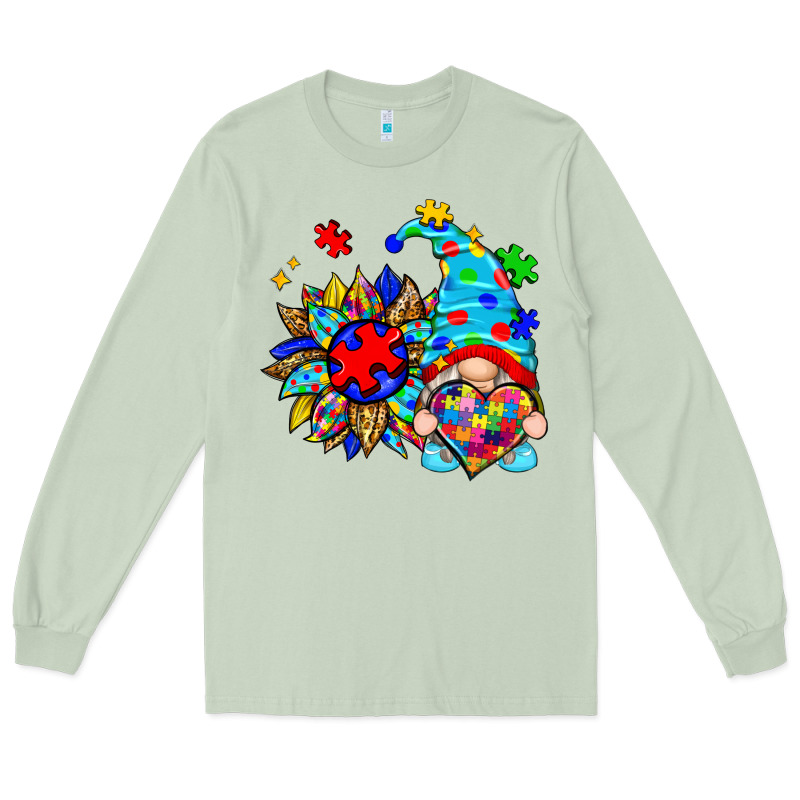Autism Sunflower Gnome Long Sleeve Tee by Zillion Design Studio | Teevron