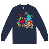 Navy autism sunflower gnome Long Sleeve Tee - Zillion Design Studio