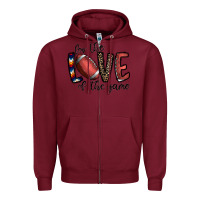 Burgundy for the love of the game football Zipper Hoodie - CowhideDigitalArt