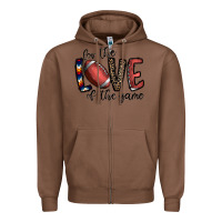 Chestnut for the love of the game football Zipper Hoodie - CowhideDigitalArt