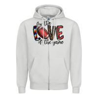 Dove Grey for the love of the game football Zipper Hoodie - CowhideDigitalArt