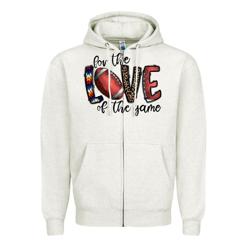 For The Love Of The Game Football Zipper Hoodie by CowhideDigitalArt | Teevron
