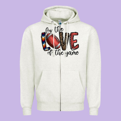 For The Love Of The Game Football Zipper Hoodie Designed By Cowhidedigitalart