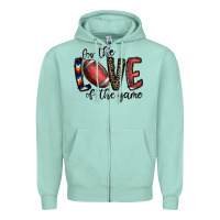 Seafoam for the love of the game football Zipper Hoodie - CowhideDigitalArt