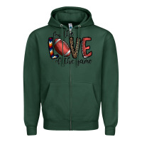 Sports Green for the love of the game football Zipper Hoodie - CowhideDigitalArt