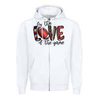 White for the love of the game football Zipper Hoodie - CowhideDigitalArt