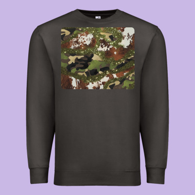 Black And Brown Cowhide Camouflage Premium Sweatshirt Designed By Barkaloodesign
