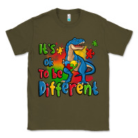 Army Green it's ok to be different autism trex Classic Tee - Zillion Design Studio