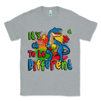 Heather Grey it's ok to be different autism trex Classic Tee - Zillion Design Studio