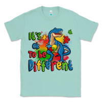 Seafoam it's ok to be different autism trex Classic Tee - Zillion Design Studio