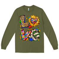 Army Green autism love Long Sleeve Tee - Zillion Design Studio