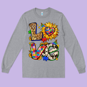Autism Love Long Sleeve Tee Designed By Zillion Design Studio