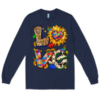 Navy autism love Long Sleeve Tee - Zillion Design Studio