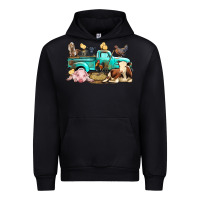 Black Farm Animals Truck Urban Hoodie - BundleAndBundleShop