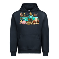 Navy Farm Animals Truck Urban Hoodie - BundleAndBundleShop