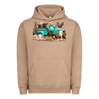 Pigment Burro Farm Animals Truck Urban Hoodie - BundleAndBundleShop