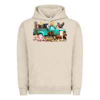 Pigment French Oak Farm Animals Truck Urban Hoodie - BundleAndBundleShop