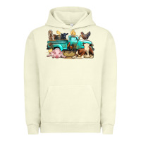 Pigment Pistachio Farm Animals Truck Urban Hoodie - BundleAndBundleShop