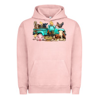 Pigment Salmon Farm Animals Truck Urban Hoodie - BundleAndBundleShop